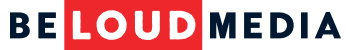 Be Loud Media logo white