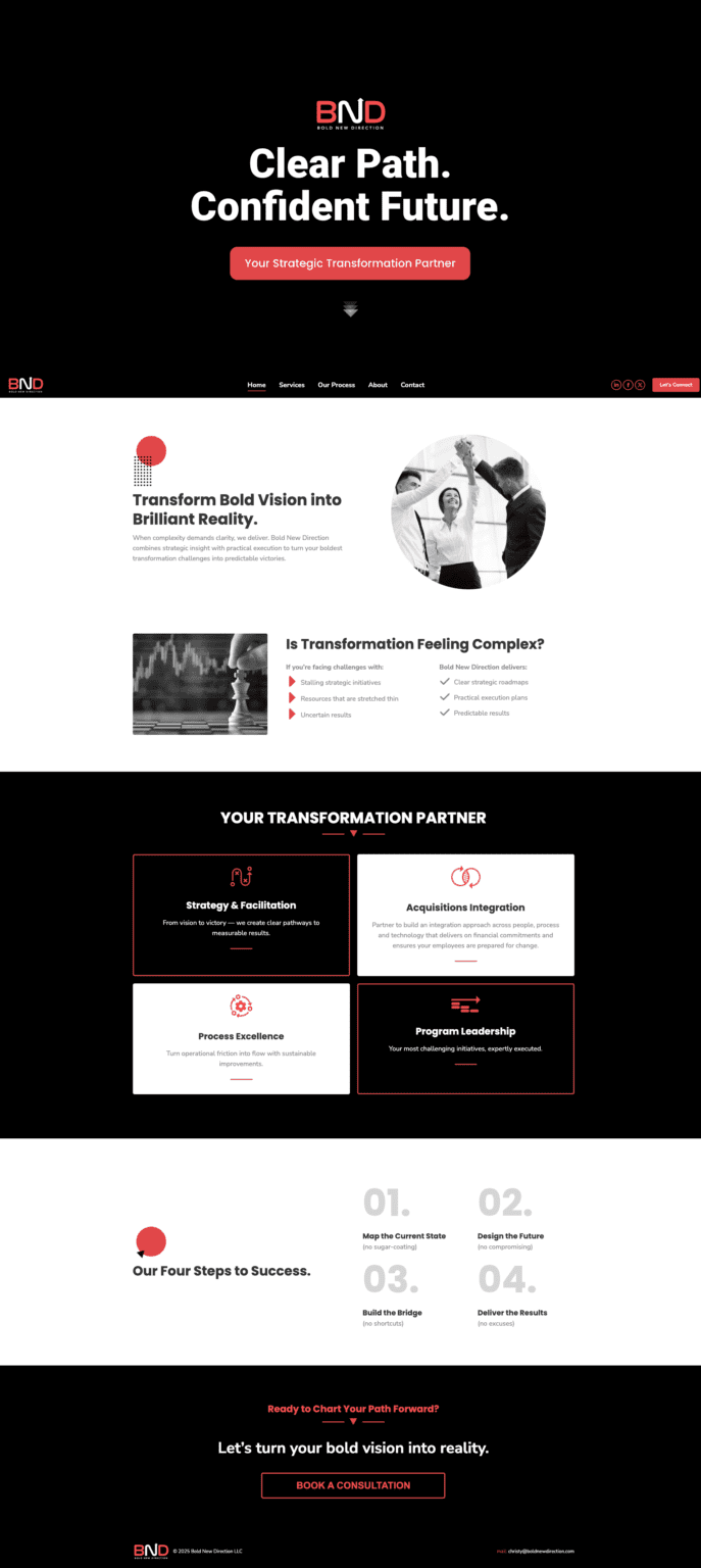 Boldnewdirection.com homepage
