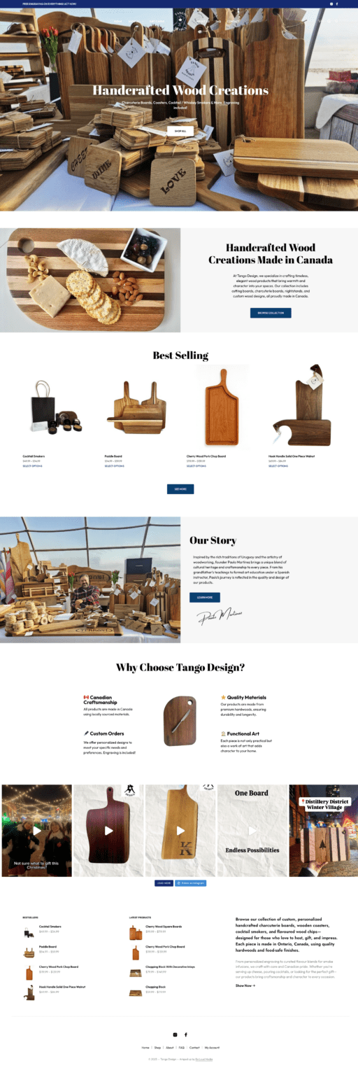 tangodesign.ca homepage